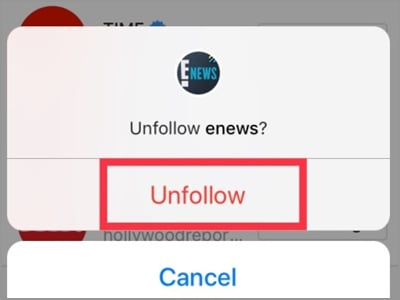 Instagram unfollow